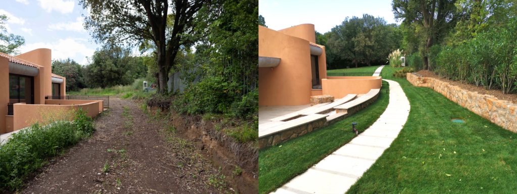 Progettazione giardini Milano e Roma. Viale in pietra. Ornus